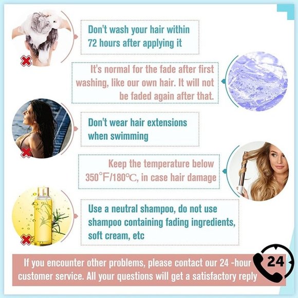 16" 100% Human Hair Clip In Extensions 5pcs 25g HOT PINK - Picture 8 of 9